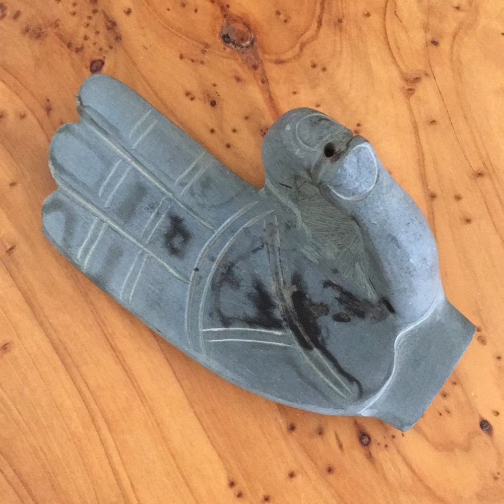 Stone incense holder Buddhas hand sage grey yoga meditation art